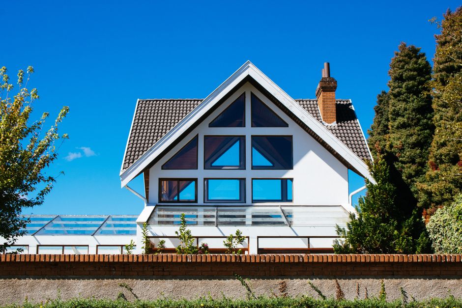 Modern house with large energy efficient windows